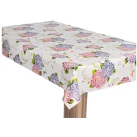 Laro Wachstuch-Tischdecke Wachstischdecke Gartentischdecke Hortensien Lila Rosa, Muster:Hortensien Lila