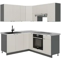 Vicco Winkelküche Fame-Line L-Form 160 x 190 cm GrauBeige/Anthrazit