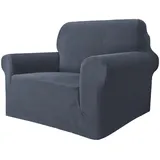 GRIFEMA High Stretch Sofabezug 1 Sitzer Sofaüberwurf Jacquard Elastische Sofahusse für Wohnzimmer Protector für Hunde Haustiere, Grau