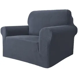 GRIFEMA High Stretch Sofabezug 1 Sitzer Sofaüberwurf Jacquard Elastische Sofahusse für Wohnzimmer Protector für Hunde Haustiere, Grau