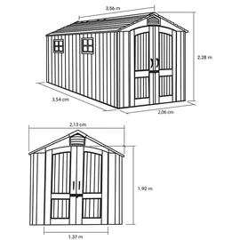 Lifetime Gerätehaus 3,54 x 2,07 m terragrau
