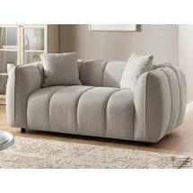 s-style möbel Couch Strukturstoff 2-Sitzer Braun