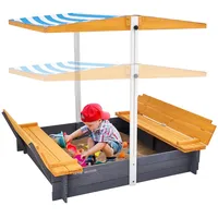 Vevor Holzsandkasten mit Überdachung orange