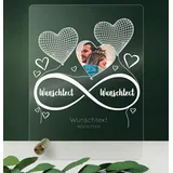 Personalisiertes Foto Unendlichkeit Acryltafel - Geschenke für BFF, Frauen und Männer, Liebe, Herz, Oster Geschenk für Ihn und Sie