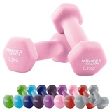 Miweba Sports Neopren Hantelset NKH100 | Profi Hantel - Hexagon Hanteln Set - Kurzhanteln - Kurzhantel Set - Gymnastikhanteln - Hantel Set - Dumbbell - 0,5-10 Kg (2X 0.5 kg, Rosa)