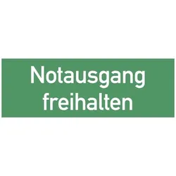 Notausgang freihalten, Folie, 297x105 mm