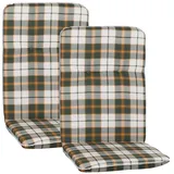 NYVI Hochlehnerauflage Hochlehner Auflagen 2er Set Hawaii Hochlehnerauflagen für Gartenstühle, (2 St), Stuhlauflagen Sitzauflagen Gartenstuhlauflagen Karo, kariert bunt|grün
