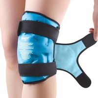 NEWGO Kühlmanschette Knie Kühlbandage, wiederverwendbare Gel-Kälte-Packung Knie wickeln um das gesamte Knie für Knie-Ersatz-Operation, Knie-Eispackung für Knie Schmerzlinderung, 1 Stück(Blau)