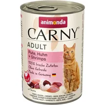 Animonda Carny Adult 400g Dose Katzennassfutter Sparpaket 12 x 400 Gramm Pute, Huhn + Shrimps