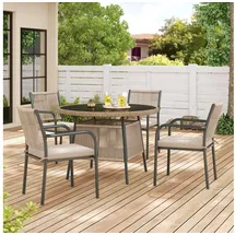 Okwish Gartenmöbel-Set 5-tlg. Beige/Grau