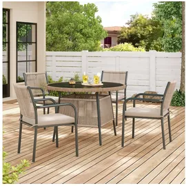 Okwish Gartenmöbel-Set 5-tlg. Beige/Grau