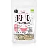 DIET-FOOD Keto Granola Proteinreich Fettreich Glutenfreies Granola Frühstück Müsli Low Carb Non-GMO Snack Ohne Zuckerzusatz 200 g 1er Pack