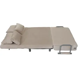 Mendler Schlafsessel HWC-K29, Klappsessel Schlafsofa Gästebett, Liegefläche 190x100cm, Stoff Chenille (370g/m2) ~ creme