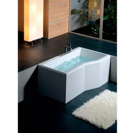 Polysan TIGRA asymmetrische Raumsparbadewanne 170 x 80 cm (1-tlg) schwarz