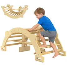 aiyaplay Kletterbogen 2 in 1 Naturholz