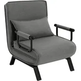 Woltu Schlafsessel, Dunkelgrau, Textil, Rechteckig, 65x78x75 cm, Wohnzimmer, Sessel, Schlafsessel