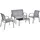 [en.casa] Gartenmöbel-Set 4-tlg. Hellgrau