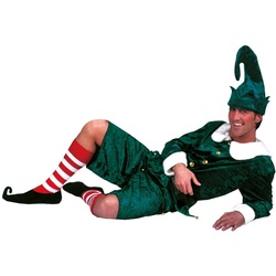 Karneval-Klamotten Kostüm Elfen Kostüm Herren, Weihnachtskostüm Erwachsene grün|weiß 56-58