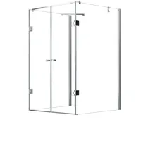 Glaszentrum Hagen Ares Komplettdusche mit Drehtür 100 x 100 cm silber transparent inkl. Duschtasse