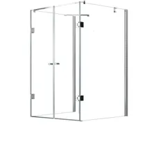 Glaszentrum Hagen Ares Komplettdusche mit Drehtür 100 x 100 cm silber transparent inkl. Duschtasse