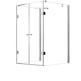 Glaszentrum Hagen Ares Komplettdusche mit Drehtür 100 x 100 cm silber transparent inkl. Duschtasse