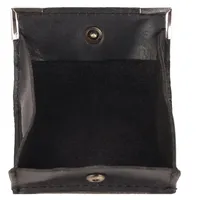 Benthill Kleine Münzbörse Leder | Minibörse für Münzen | Echt Leder Mini Kleingeldschütte | Wiener Schachtel | Münzbeutel, Farbe:Schwarz