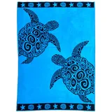 Le Comptoir de la Plage Turquoise Turtles Strandtuch 140 x 180 cm blau