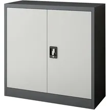 [en.casa] Aktenschrank, Molise Stahl Dunkelgrau/Lichtgrau