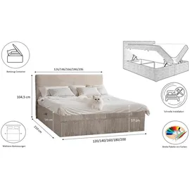 kaiser möbel Boxbett, Beige H2-Pocket