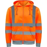 Korntex Hi-Vis Workwear Hooded Sweat-Jacket Galway Herren Signal Orange L