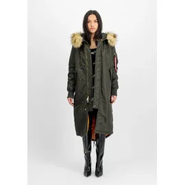 Alpha Industries Long Fishtail Polarjacke, Black olive), M
