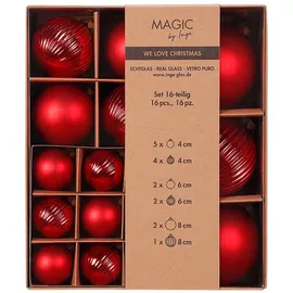 Inge‘s Christmas Decor 12002 P418 Christbaumschmuck Kugel-Weihnachtsschmuck Glas rot)