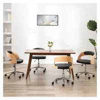 VidaXL Esszimmerstühle 4 Stk. Drehbar Bugholz und Kunstleder