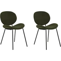 Beliani Esszimmerstuhl Luana Kunstleder grün/schwarz 2er Set
