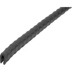 KANTENSCHUTZPROFIL OHNE DICHTUNG 2000X6X8, FORM:D, PVC SCHWARZ