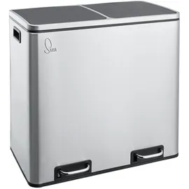 Svita TM2X24 Abfalleimer 48L Silber