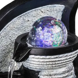 GLOBO LED-Brunnen Albert Kunststoff Grau