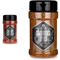 Ankerkraut Cherry Chipotle, 220g im Streuer, BBQ-Rub Grillmarinade, Gewürzmischung mit Kirschpulver zum Zubereiten von Schwein und Geflügel & Smoking Zeus BBQ Rub, 200g