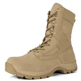 LUDEY Taktische Militärstiefel Herren Leichte Bequeme Einsatzstiefel Atmungsaktive Kampfstiefel Springerstiefel Arbeitsstiefel Beige 45EU - 45 EU
