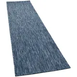 KADIMA DESIGN Unifarben Kurzflorteppich 80 x 250 cm Dunkelblau