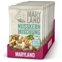 Maryland Nusskernmischung 10 x 200g Beutel - Nuss Mischung aus Mandeln blanchiert, Cashewkernen, Römerhaselnusskernen, Walnusskernen - Natürlich reich an Protein (10 x 200g Beutel)