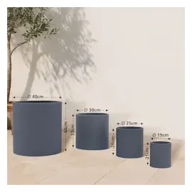 CLP Pflanzkübel rund 4er Set Ø 30 x 30 cm Anthrazit