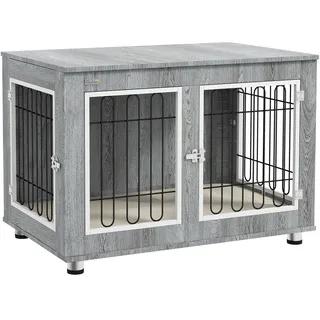 PawHut Hundehütte für Mittelegroße Hunde, Hundebox mit Kissen