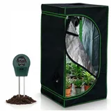 MuCoLa Growbox 0,6 x 0,6 x 1,8 m schwarz/grün
