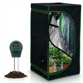 MuCoLa Growbox 0,6 x 0,6 x 1,8 m schwarz/grün