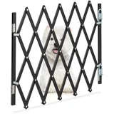 Relaxdays Hundeabsperrgitter ausziehbar bis 96 cm, 48,5-60 cm hoch, Bambus, Hunde Schutzgitter für Treppe & Tür, schwarz