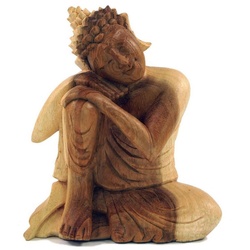 Guru-Shop Buddhafigur Sitzender Buddha, Holzbuddha, Buddha Statue,.. braun