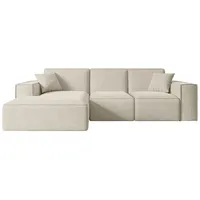 altdecor Ecksofa Velours 6-Sitzer Beige