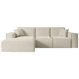 altdecor Ecksofa Velours 6-Sitzer Beige