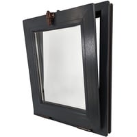 ECOPROF Kellerfenster | Gartenhaus Fenster | Kunststoff Fenster | Maße 50x60 cm (500x600 mm) | Farbe: Anthrazit Beidseitig | 52mm Profil